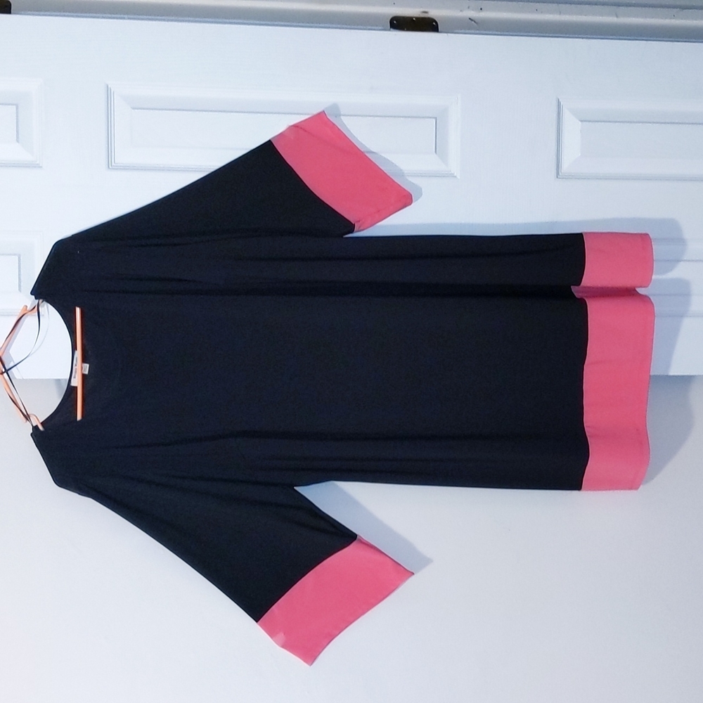 Women's dress, black with pink trim. 3X by Studio Works